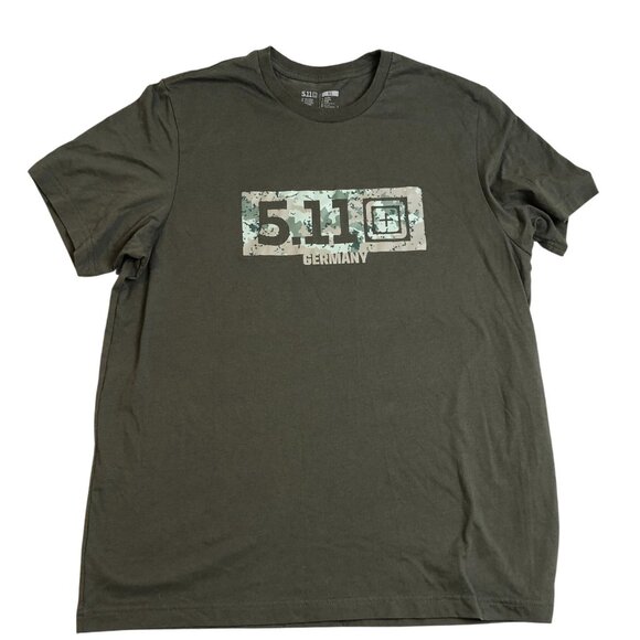 5.11 Tactical Mens Graphic T-Shirt XL Germany Army Green Cotton Crewneck - Picture 1 of 8